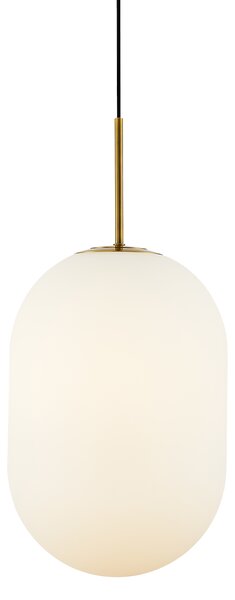 Závesné svietidlo Alias, 1x biele sklenené tienidlo, (fi 24cm), g