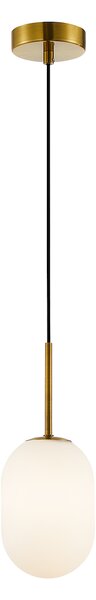 Závesné svietidlo Alias, 1x biele sklenené tienidlo, (fi 12cm), g