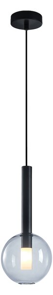 Závesné svietidlo Niko, 1x transparentné sklenené tienidlo, (fi 15cm), b