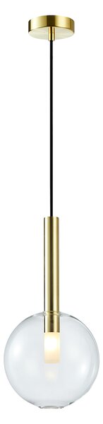 Závesné svietidlo Niko, 1x transparentné sklenené tienidlo, (fi 20cm), g