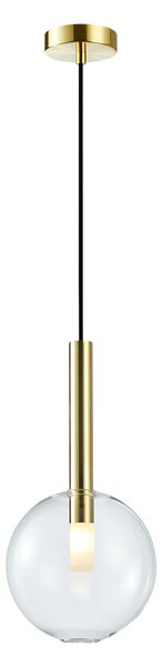 Závesné svietidlo Niko, 1x transparentné sklenené tienidlo, (fi 20cm), g