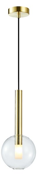 Závesné svietidlo Niko, 1x transparentné sklenené tienidlo, (fi 15cm), g