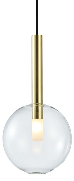 Závesné svietidlo Niko, 1x transparentné sklenené tienidlo, (fi 20cm), g