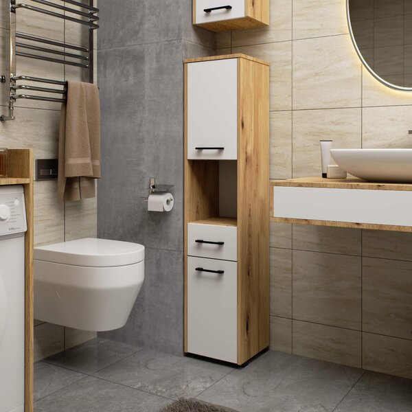 Ak furniture Kúpeľňová skrinka FIN II 30 cm dub artisan/biela