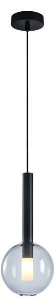 Závesné svietidlo Niko, 1x transparentné sklenené tienidlo, (fi 15cm), b