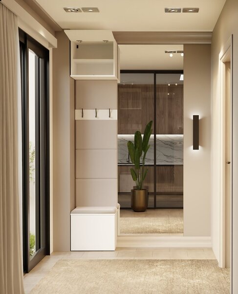 TP Living Předsíňová stěna HAGA 1W 50 cm bílá/kašmír