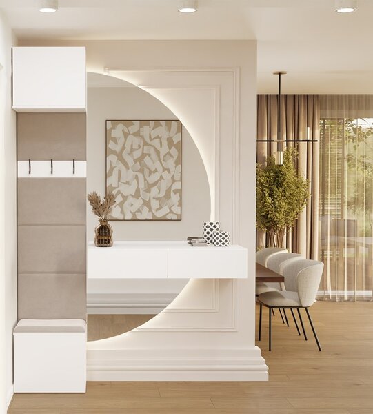TP Living Předsíňová stěna HAGA 1W 50 cm bílá/kašmír