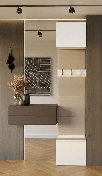 TP Living Předsíňová stěna HAGA 1W 50 cm bílá/kašmír