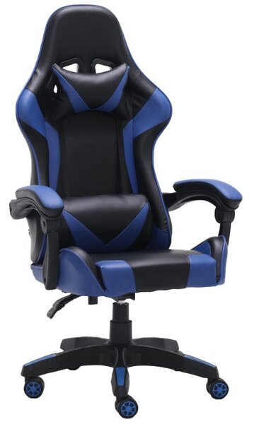 TP Living Rohový psací stůl Dany dub Artisan/antracit s herním křeslem Remus černo-modrým