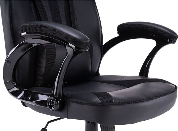 TP Living Psací stůl Kuba s regálem bílý a herním křeslem Drift černým