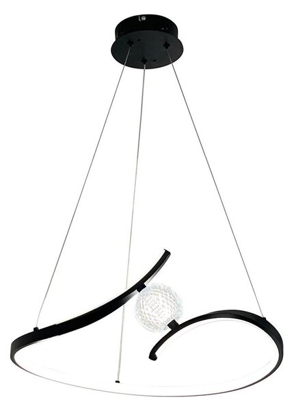 LED Luster na lanku PERLA LED/34W/230V čierna