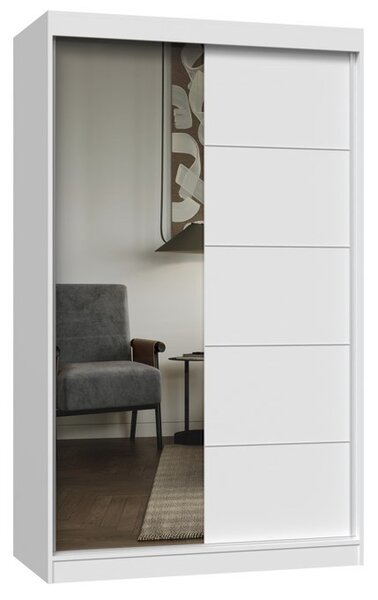 TP Living Šatní skříň se zrcadlem Iga A/C 120 cm bílá