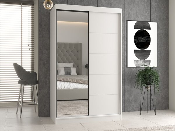 TP Living Šatní skříň se zrcadlem Iga A/C 120 cm bílá