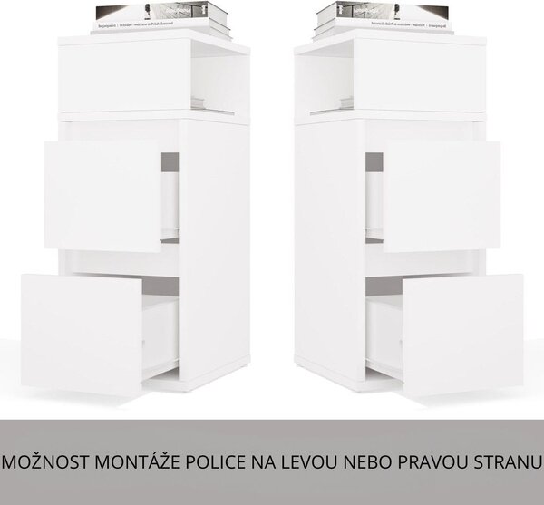 TP Living Noční stolek York 27 cm bílý