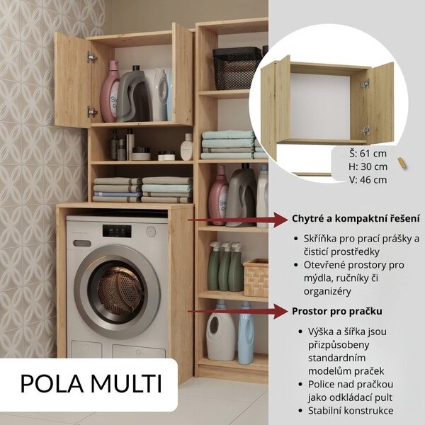 TP Living Koupelnová skříňka nad pračku Pola Multi dub Artisan