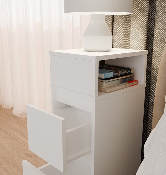 TP Living Noční stolek York 27 cm bílý