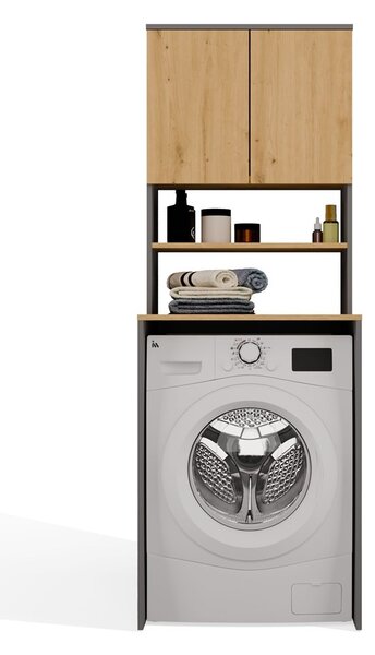 TP Living Koupelnová skříňka nad pračku Pola Multi antracit/dub Artisan