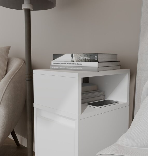 TP Living Noční stolek York 27 cm bílý