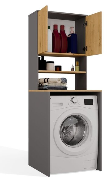 TP Living Koupelnová skříňka nad pračku Pola Multi antracit/dub Artisan