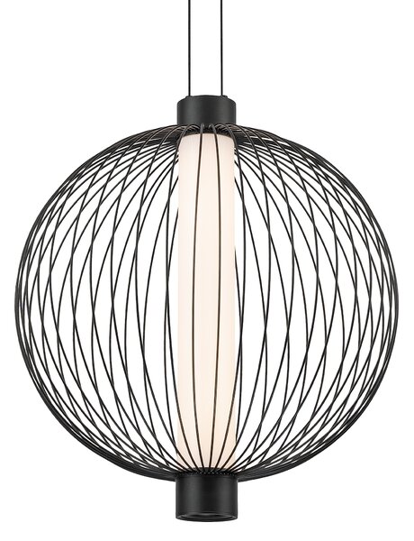 Závesné svietidlo Kyoto, 1x čierne drôtené tienidlo, (fi 43cm), b