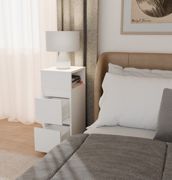 TP Living Noční stolek York 27 cm bílý