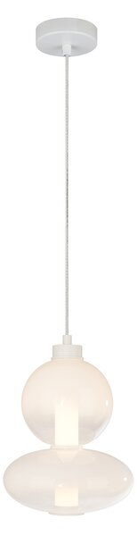 Závesné svietidlo Daphne, 2x biele sklenené tienidlo, w