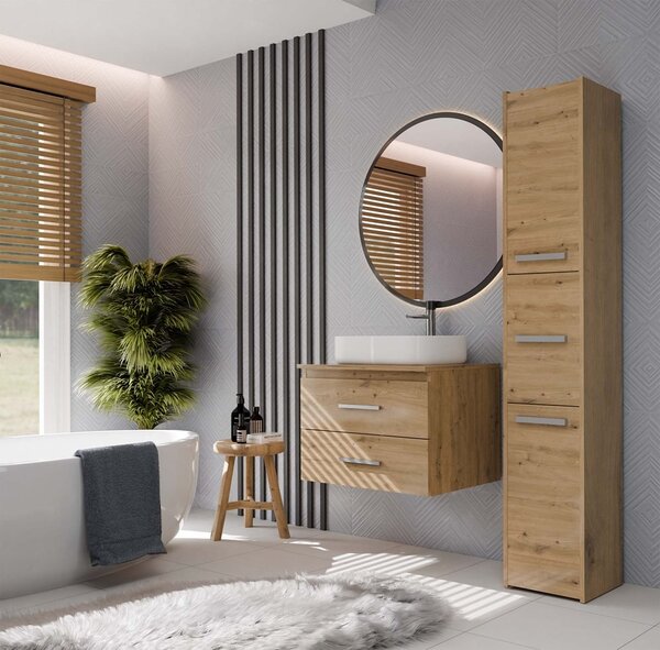 TP Living Závěsná skříňka pod umyvadlo s deskou Nel 2S 60 cm dub Artisan