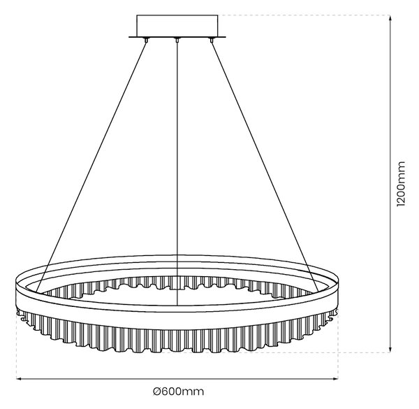 Závesné LED svietidlo Preciosa, 1x LED 52w, 4000k, g