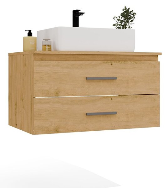 TP Living Závěsná skříňka pod umyvadlo s deskou Nel 2S 80 cm dub Artisan