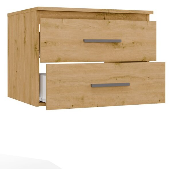 TP Living Závěsná skříňka pod umyvadlo s deskou Nel 2S 60 cm dub Artisan