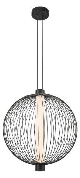Závesné svietidlo Kyoto, 1x čierne drôtené tienidlo, (fi 54cm), b