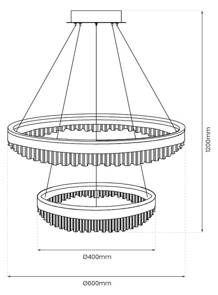 Závesné LED svietidlo Preciosa, 2x LED 85w, 4000k, g