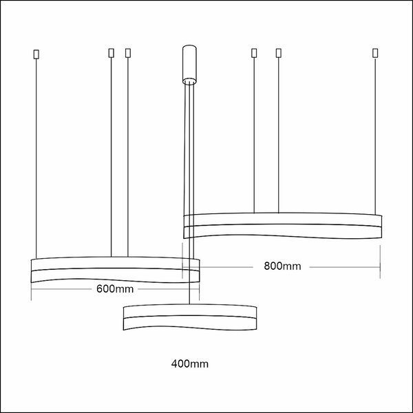 Závesné LED svietidlo Preciosa, 3x LED 158w, 4000k, g