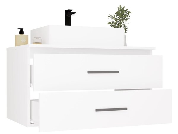 TP Living Závěsná skříňka s deskou a umyvadlem Nel 2S 80 cm bílá