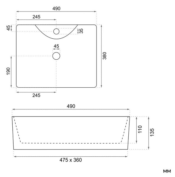 TP Living Závěsná skříňka s deskou a umyvadlem Nel 2S 80 cm bílá