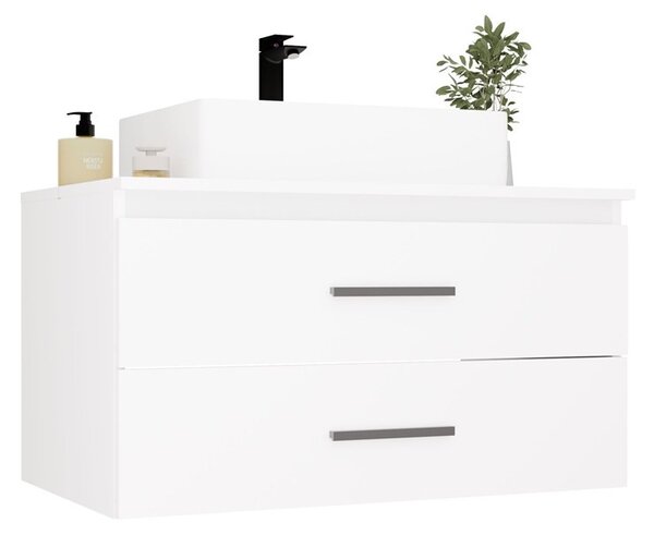 TP Living Závěsná skříňka s deskou a umyvadlem Nel 2S 80 cm bílá