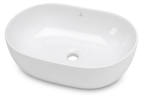 Ak furniture Keramické umyvadlo na desku ELIPSE 49 cm lesklé bílé