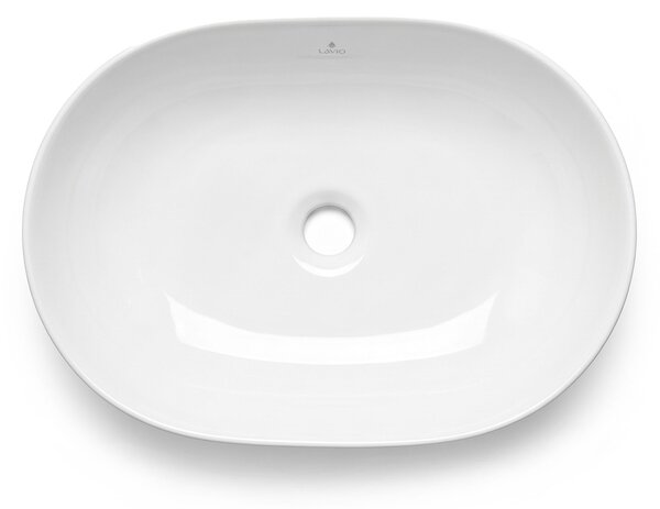 Ak furniture Keramické umyvadlo na desku ELIPSE 49 cm lesklé bílé