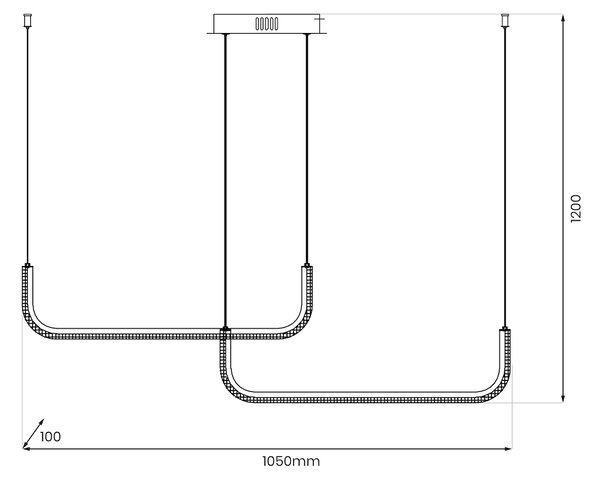 Závesné LED svietidlo Horizon, 2x LED 22w, 4000k, b
