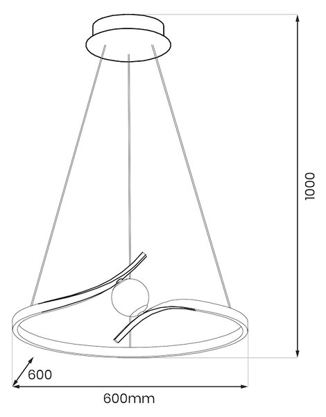 Závesné LED svietidlo Perla, 1x LED 34w, 4000k, b