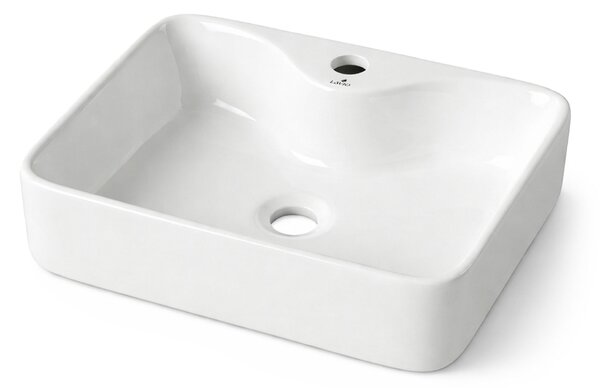Ak furniture Keramické umyvadlo na desku Aura 47 cm lesklé bílé