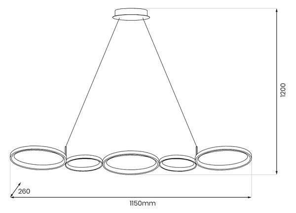 Závesné LED svietidlo Olympia, 1x LED 50w, 4000k, w