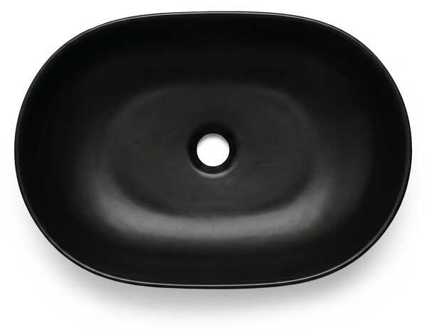 Ak furniture Keramické umyvadlo na desku ELIPSE 49 cm matné černé
