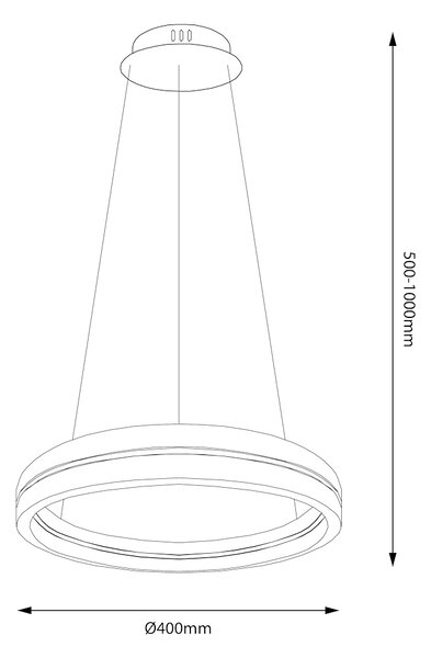 Závesné LED svietidlo Gravity, 1x LED 36w, 4000k, b
