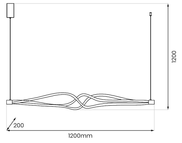 Závesné LED svietidlo Twister, 1x LED 56w, 4000k, b