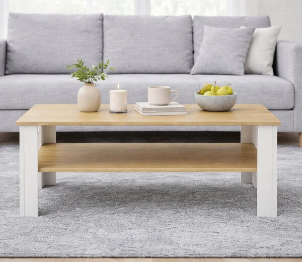 KONFERENČNÝ STOLÍK, biela, dub medový, kompozitné drevo, 100/55/44 cm Livetastic - Stolíky do obývačky, Online Only