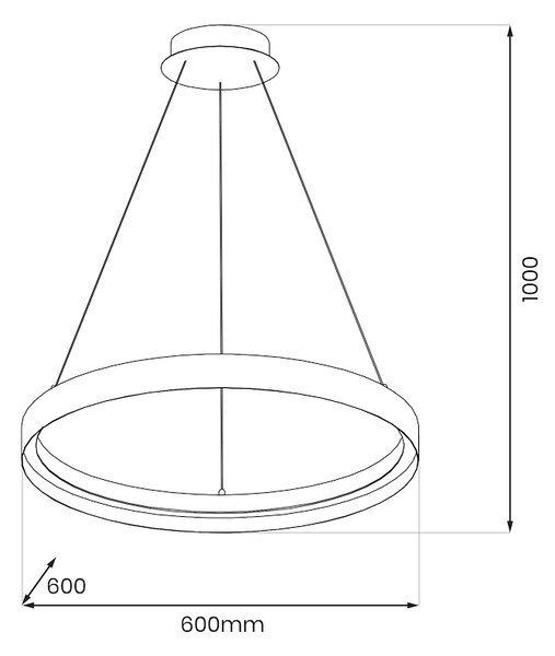 Závesné LED svietidlo Orbita, 1x LED 52w, 4000k, w/b