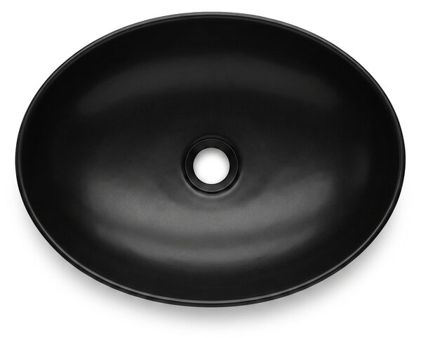 Ak furniture Keramické umyvadlo na desku OVALIS 41 cm matné černé