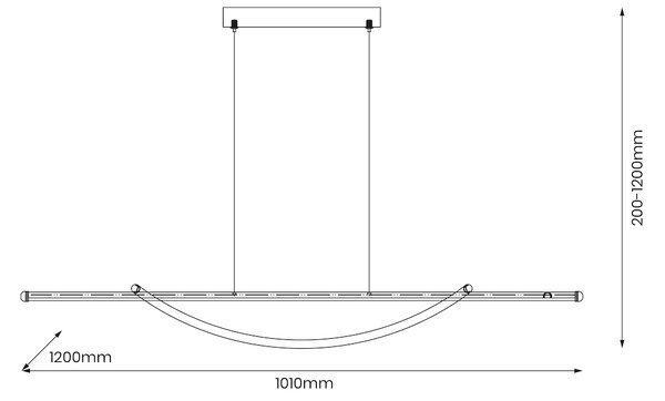 Závesné LED svietidlo Ambar, 2x LED 35w, 4000k, b