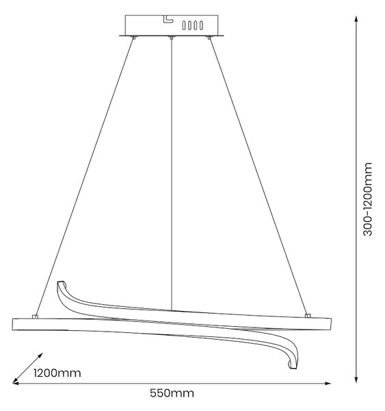 Závesné LED svietidlo Lorenzo, 1x LED 35w, 4000k, b